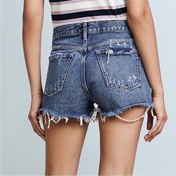 Agolde Cut-Off Denim Shorts sz 24 - Picture 2 of 6